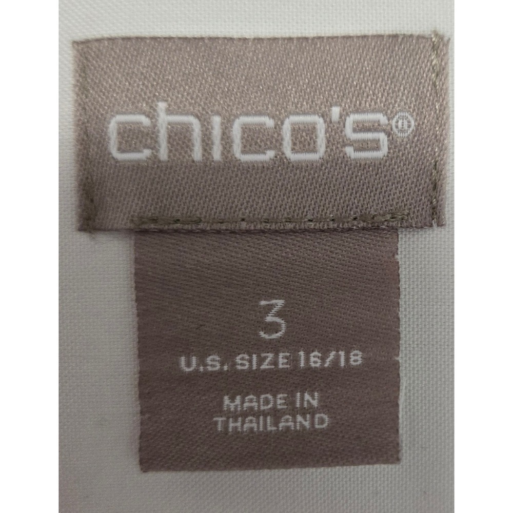 Chicos Classic White No Iron Coolmax All Season Button Down Shirt Size 3, 16/18 - Picture 8 of 11